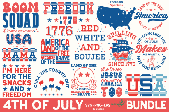 4th of July SVG PNG Retro Design Bundle Review