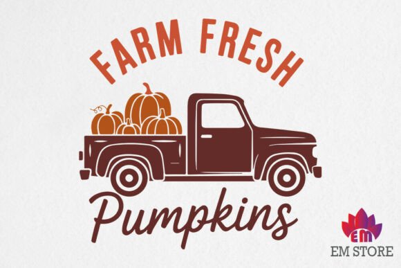 Farm Fresh Pumpkins SVG Fall Autumn Graphics and Crafts