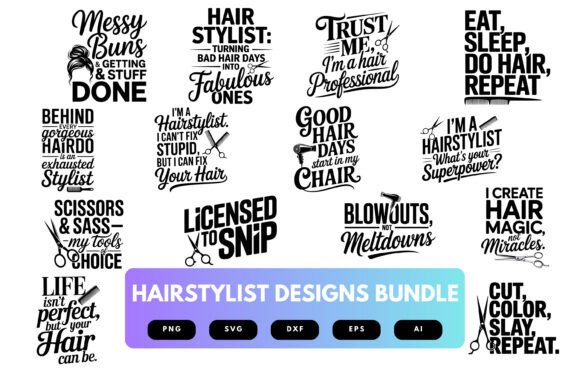 Hairstylist SVG Bundle: A Graphic Design Asset for Crafts