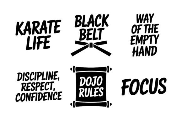 Karate Life Dojo Rules Quote Bundle: Essential Graphics for Crafts