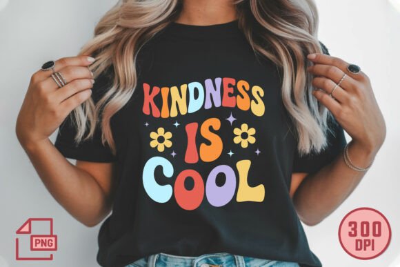 Kindness is Cool Retro Quote Design: Graphics for Crafts & Blogs