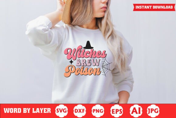 Witches Brew Poison Funny Halloween SVG Graphics for Crafts